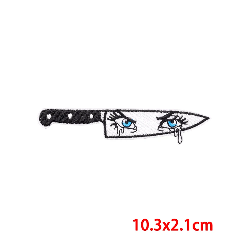 Parche bordado fusible cuchillos – para planchar o coser ropa - imagen 4