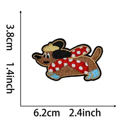 Parche bordado perro salchicha decorativo para prendas tácticas