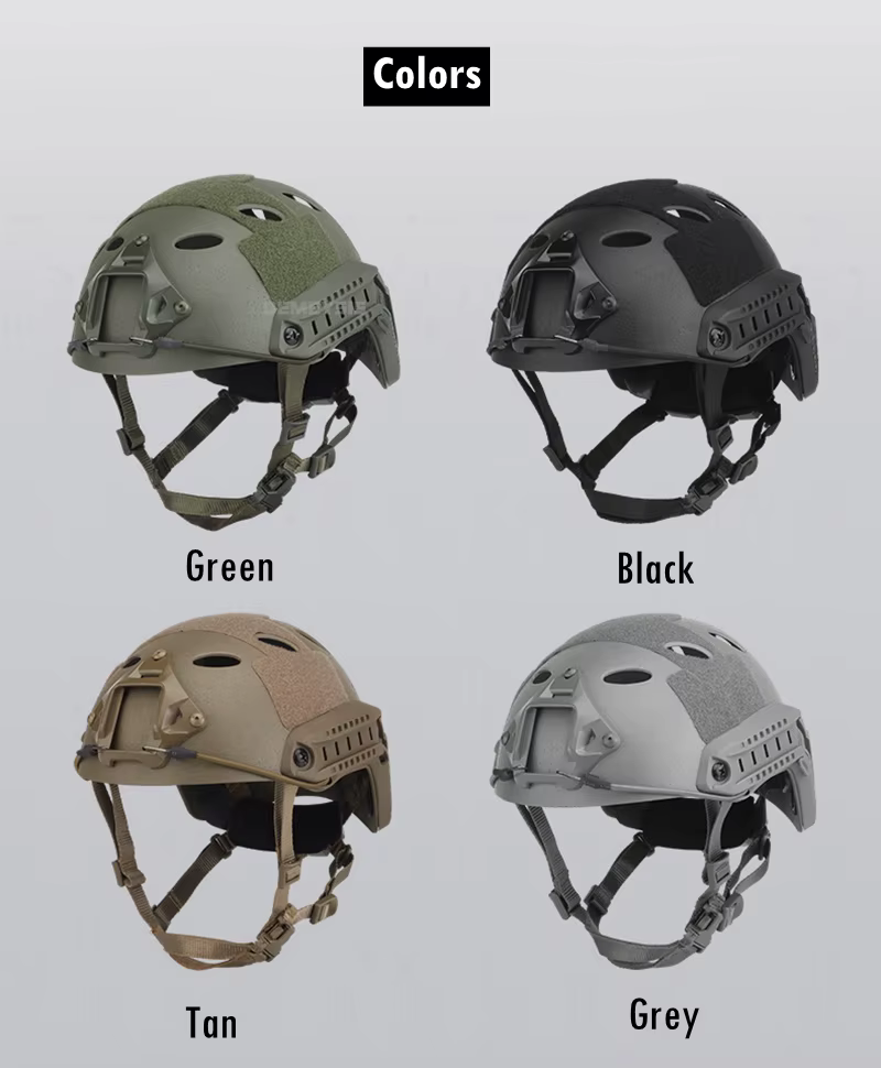 Casco táctico FAST en gris vista lateral