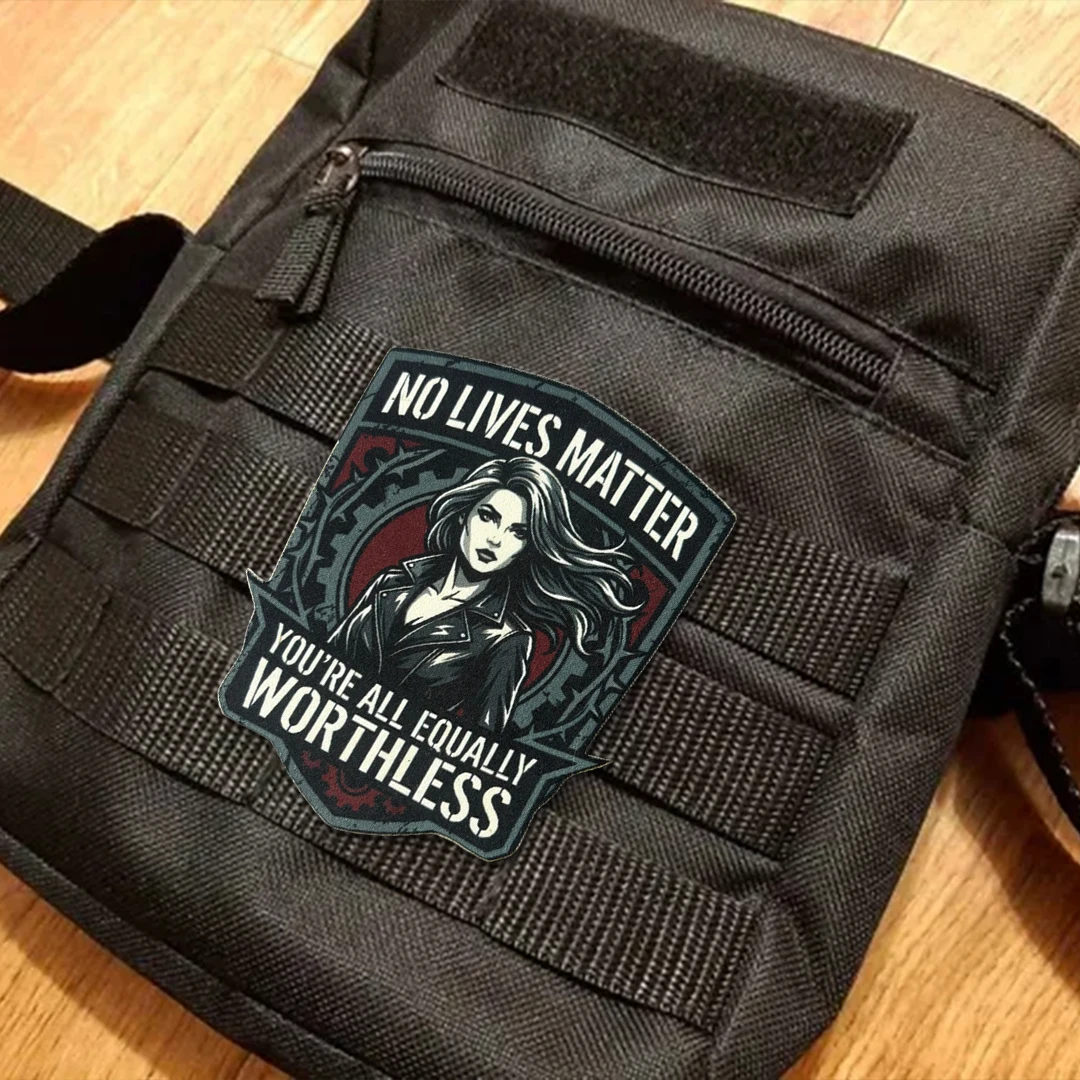 Parche velcro gótico con frase de villano — para chaqueta y mochila - imagen 3