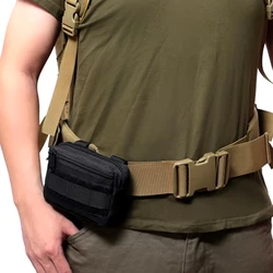 Riñonera táctica EDC doble capa con cinturón MOLLE Oxford
