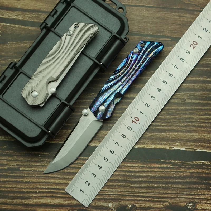 LEMIFSHE Cuchillo plegable EDC con hoja VG10 y mango de titanio - imagen 3
