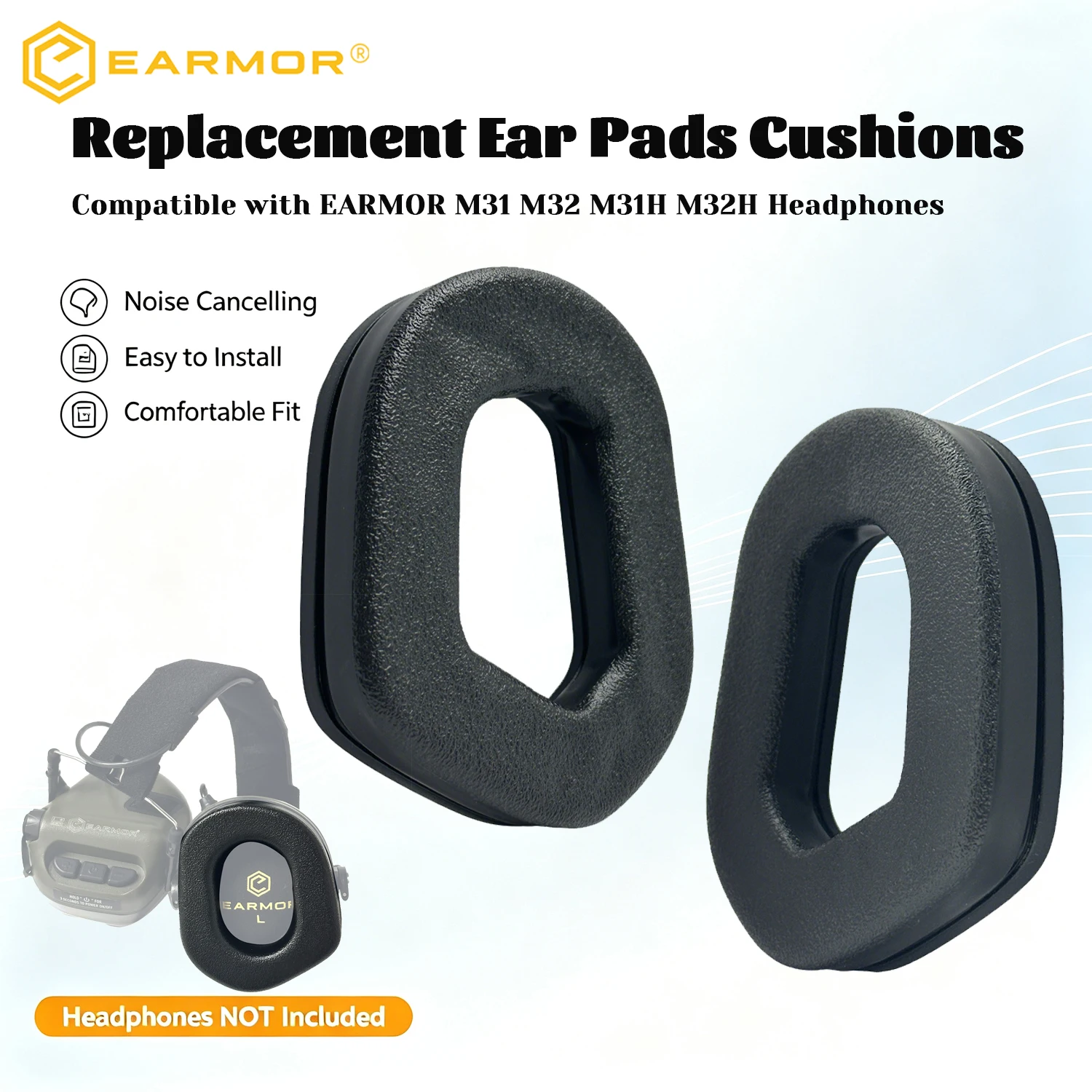 Almohadillas de silicona M31 M32 para auriculares tácticos - imagen 2