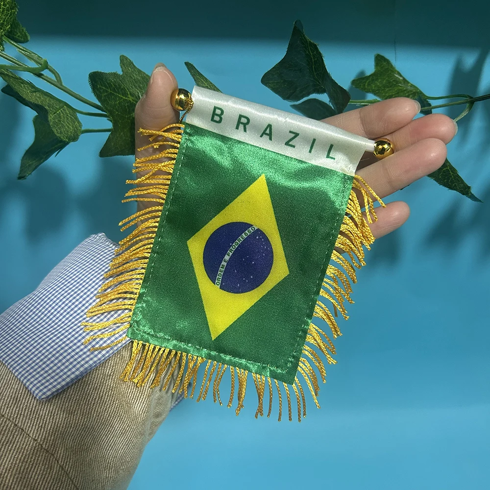 Detalle impresión doble cara bandera Brasil