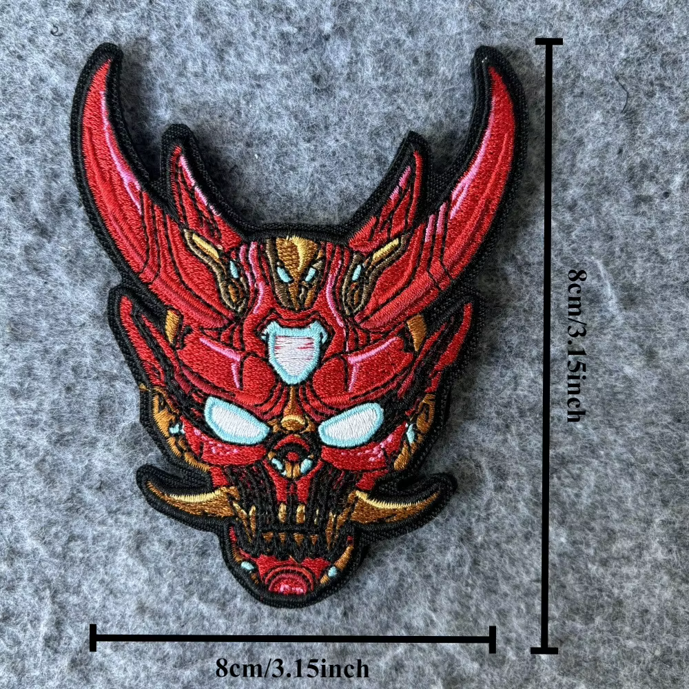 Parche táctico Punk Skull Hell Demon bordado velcro – insignia militar