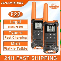 Baofeng F22 walkie talkie portátil PMR con pantalla LCD y carga USB