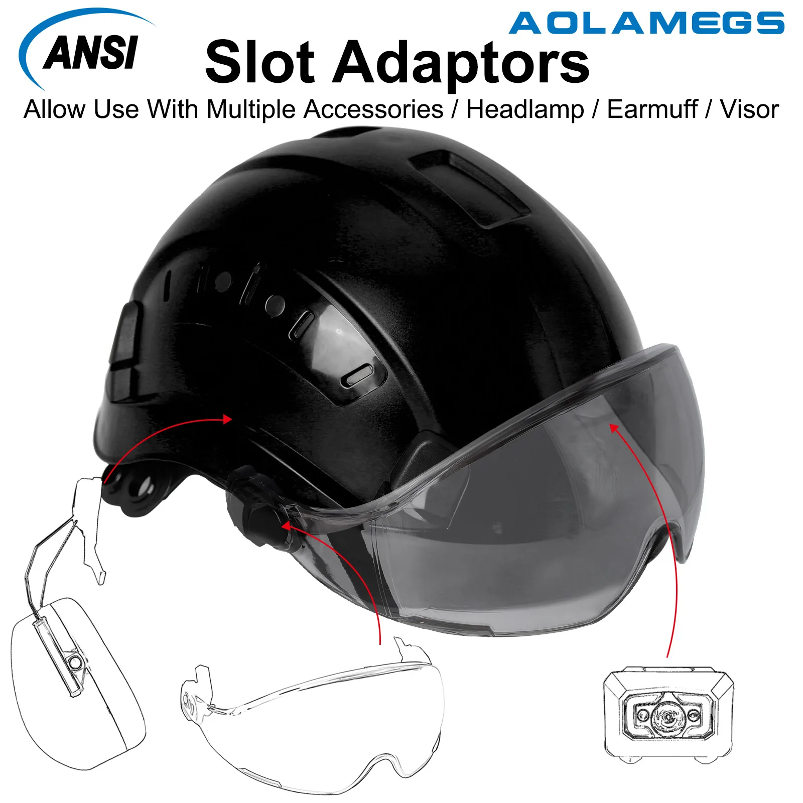 Engineer Casco de seguridad ANSI/CE ABS con gafas integradas - imagen 3