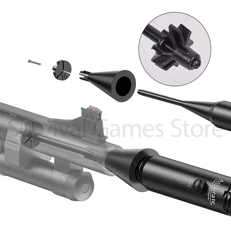 Adaptadores del kit para distintos calibres y escopetas