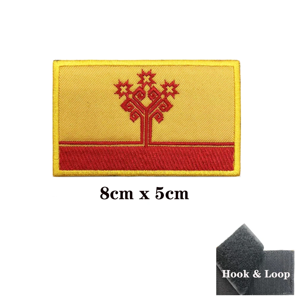 Parche bordado bandera Chuvash con Velcro para brazo militar - imagen 5