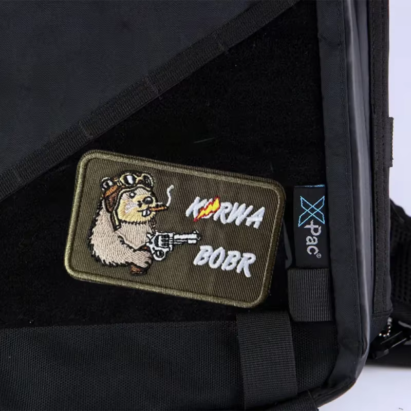 BOBR Parche Bordado Táctico Ricino – Gancho y Bucle para Mochila - imagen 3