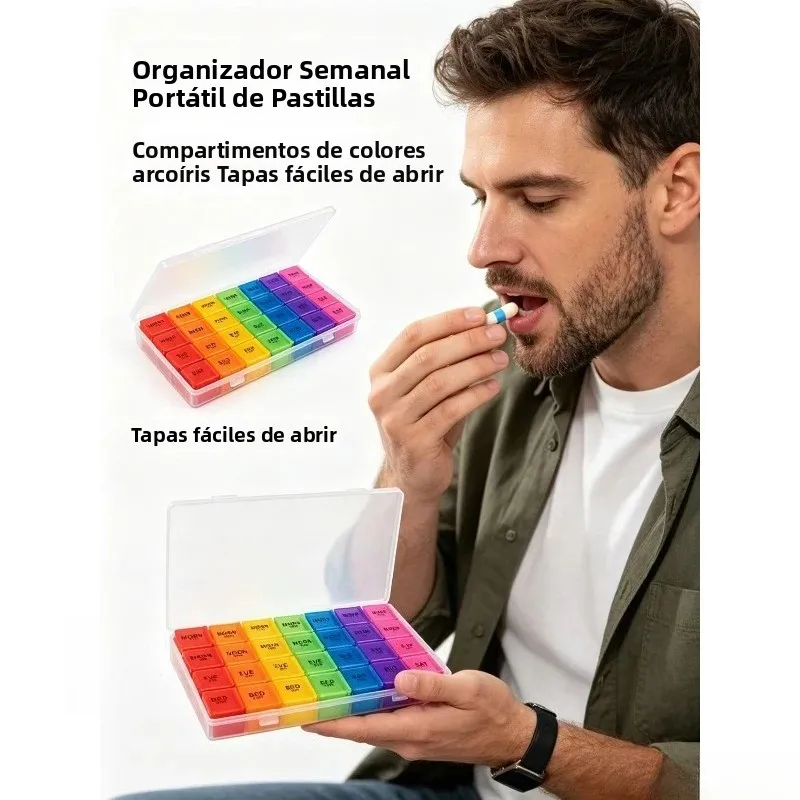 Pastillero modular de plástico PP para organización semanal, vitaminas - imagen 5