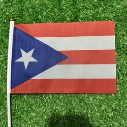 Bandera de Puerto Rico ondulante con poste – Decoración deportiva