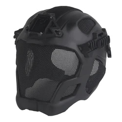 Casco táctico EVA ligero con malla de acero y visor para Airsoft