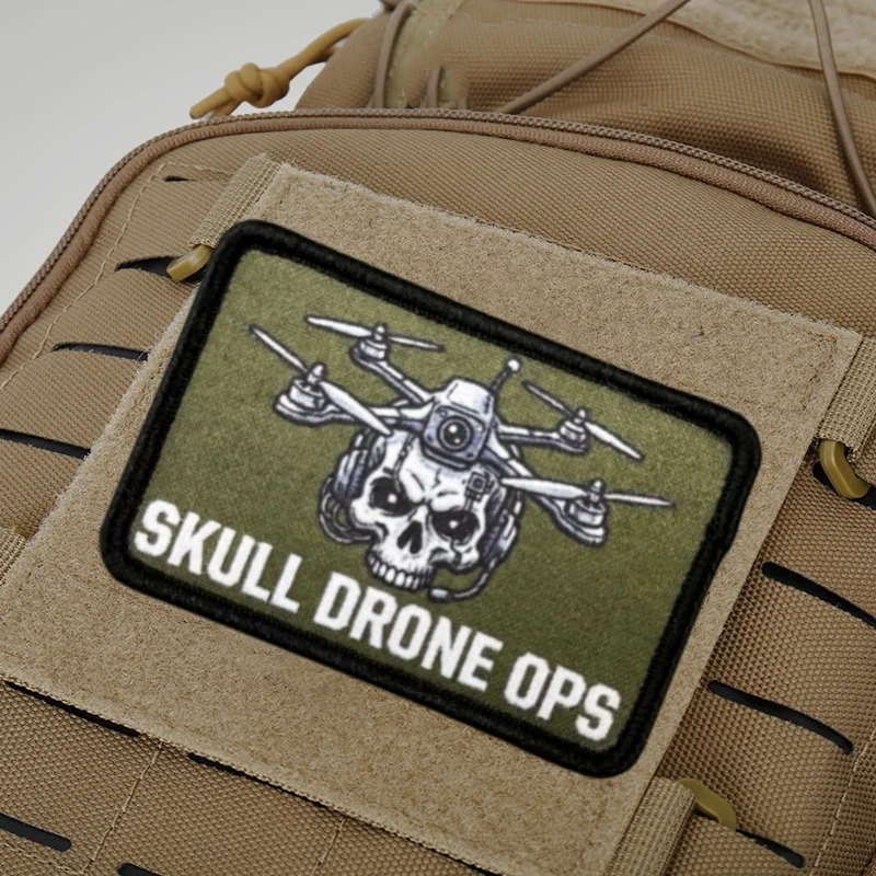 Parche militar estilo “SKULL DRONE OPS”