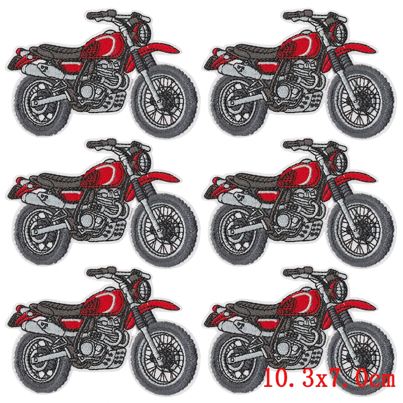 Parche termoadhesivo bordado moto retro para chaqueta y mochila - imagen 4