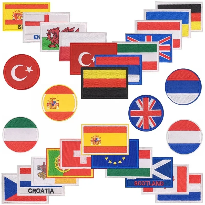 Parche táctico bordado bandera UE redondo para planchar