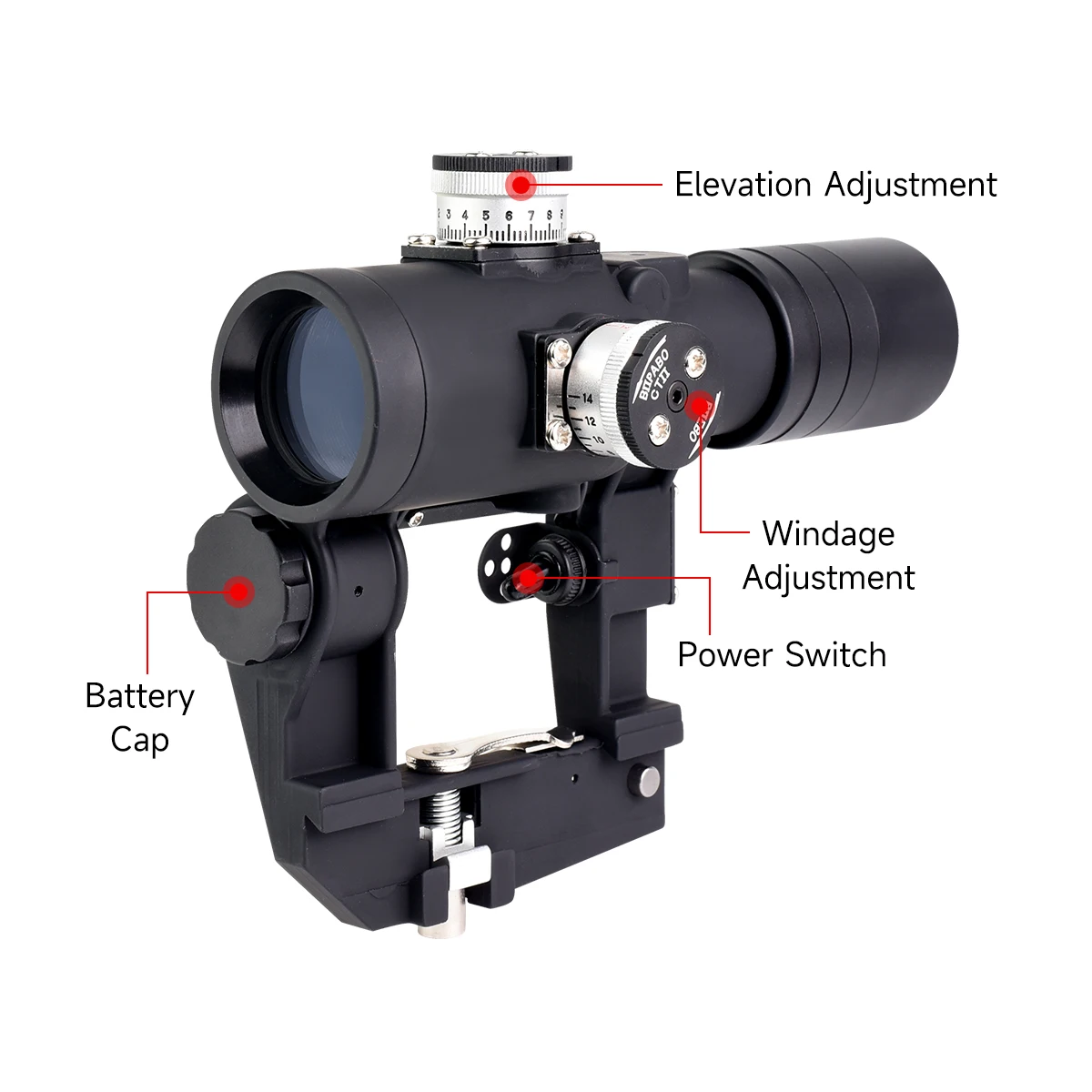 Mira punto rojo OKP-7 SVD óptica reflex táctica riel lateral - imagen 2
