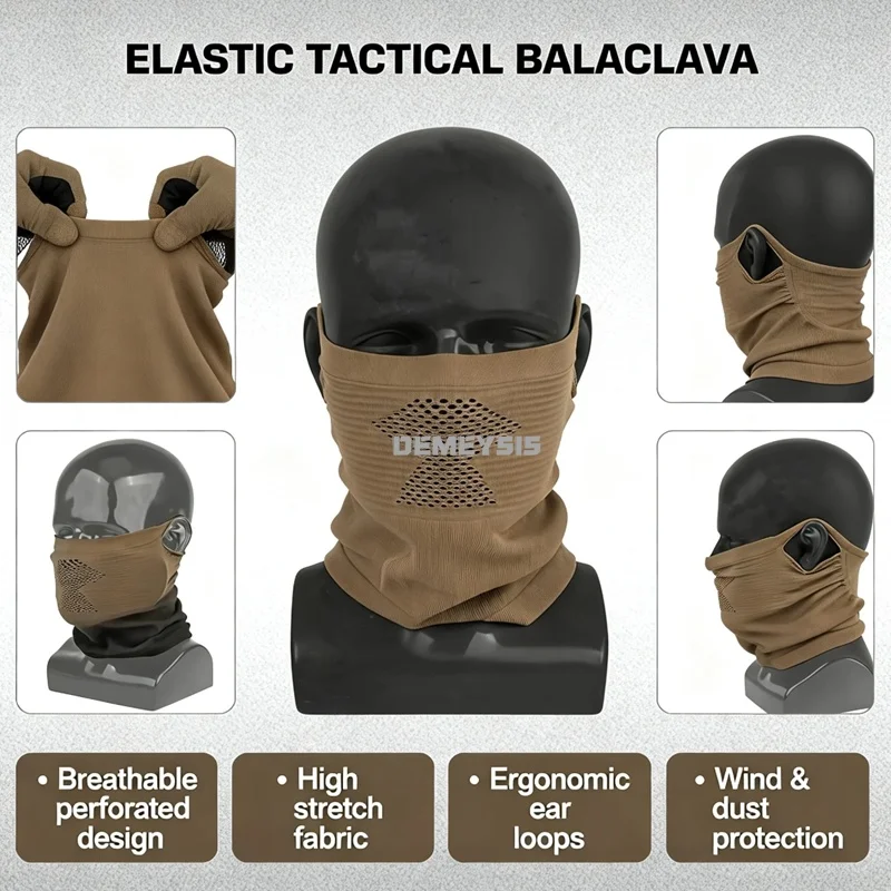 Máscara táctica balaclava malla de acero transpirable para airsoft - imagen 3