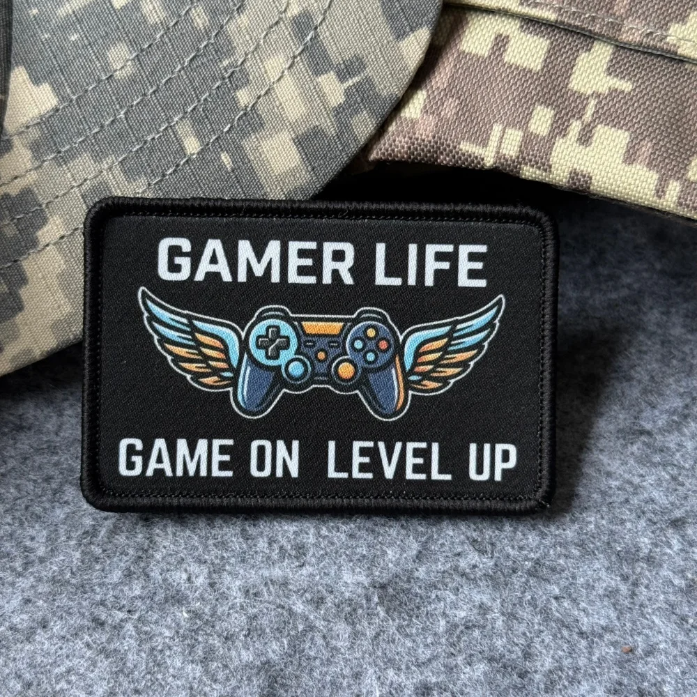 Parche táctico Gamer Level Up con velcro - imagen 3
