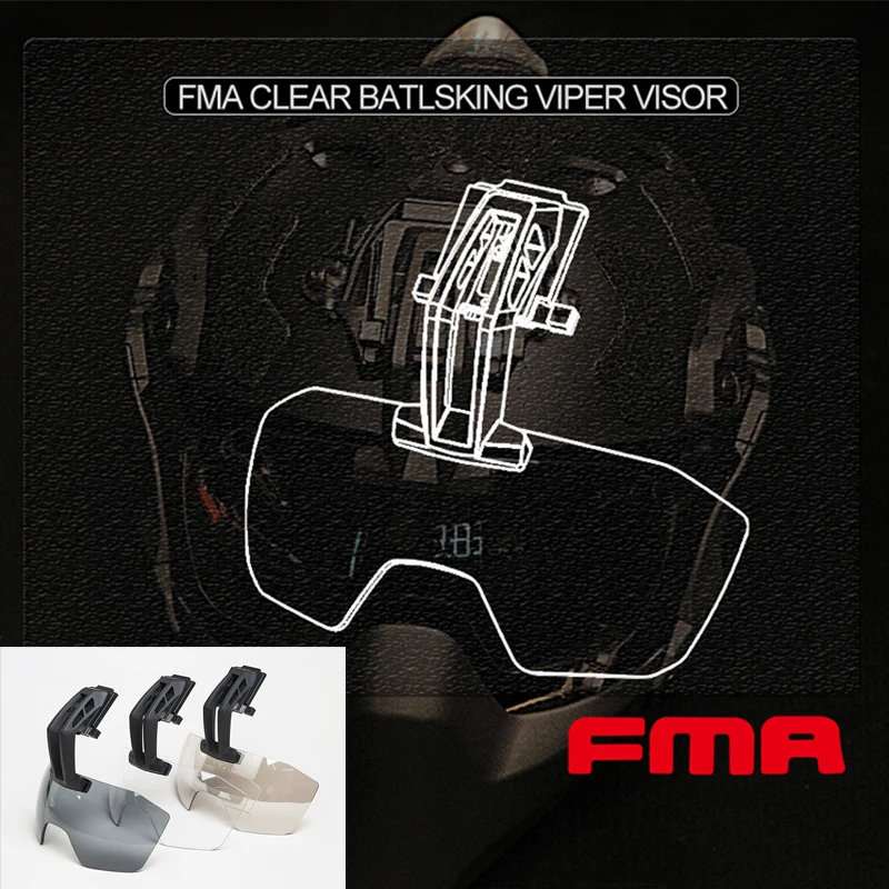 FMA gafas tácticas antivaho claras para casco de lente gruesa - imagen 3