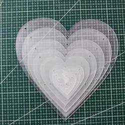 Plantillas acrílicas en forma corazón para costura artesanal