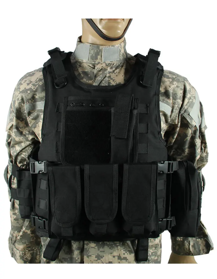 Chaleco táctico portacargadores exteriores protector con hebilla negro - imagen 4