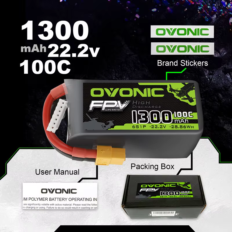 Vista del empaque y accesorios incluidos con la batería OVONIC