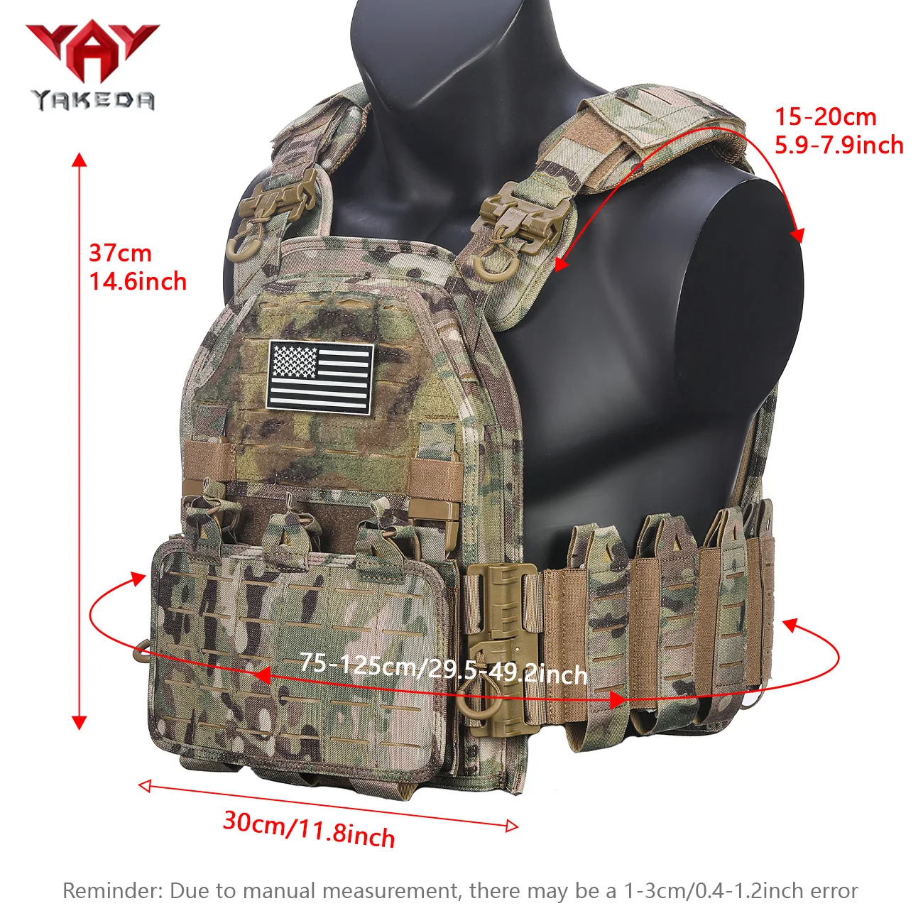 YAKEDA Chaleco Táctico MOLLE Impermeable – Entrenamiento y Operaciones - imagen 3