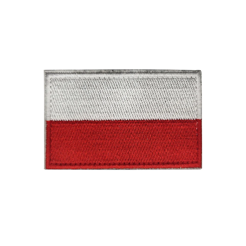 Parche bandera Polonia reflectante PVC bordado para ropa táctica - imagen 2