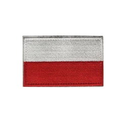Parche bandera Polonia reflectante PVC bordado para ropa táctica