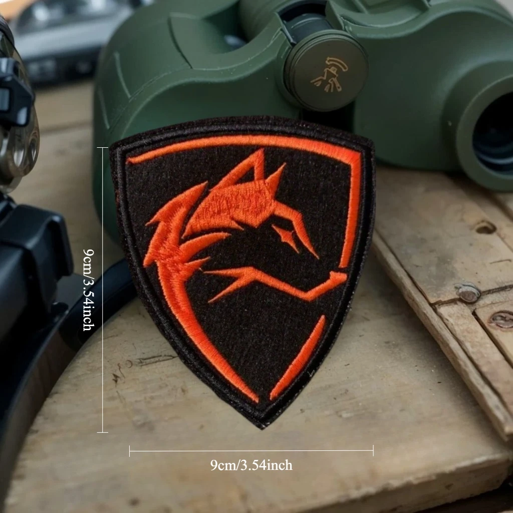 Parche táctico zorro bordado base velcro para chaleco militar - imagen 3