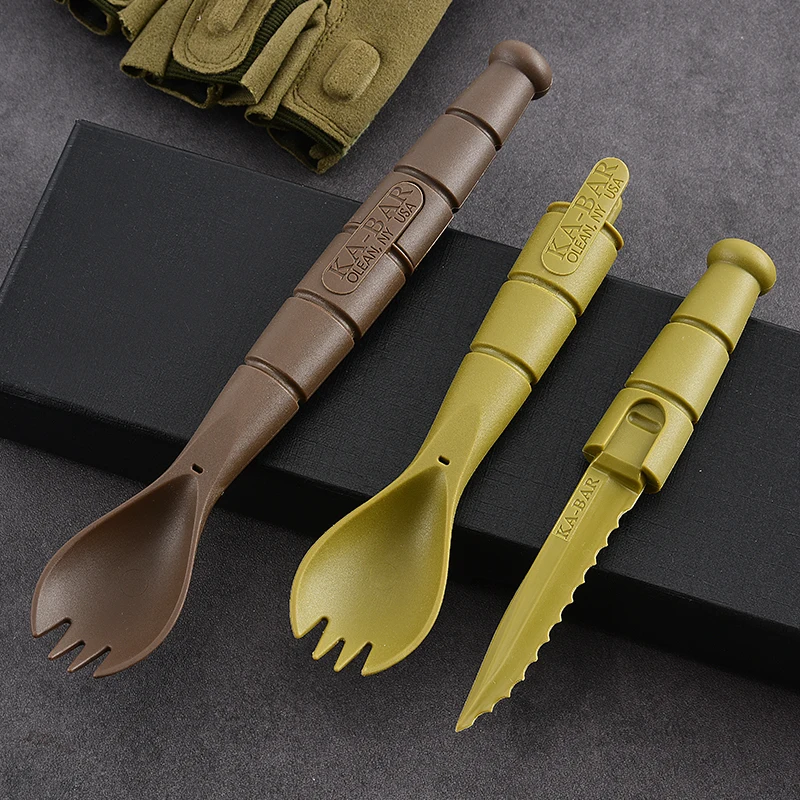 Tenedor y cuchara tácticos EDM Mini – Acero para supervivencia y outdoor - imagen 2
