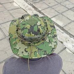 Sombrero táctico algodón con protección solar y cuerda ajustable