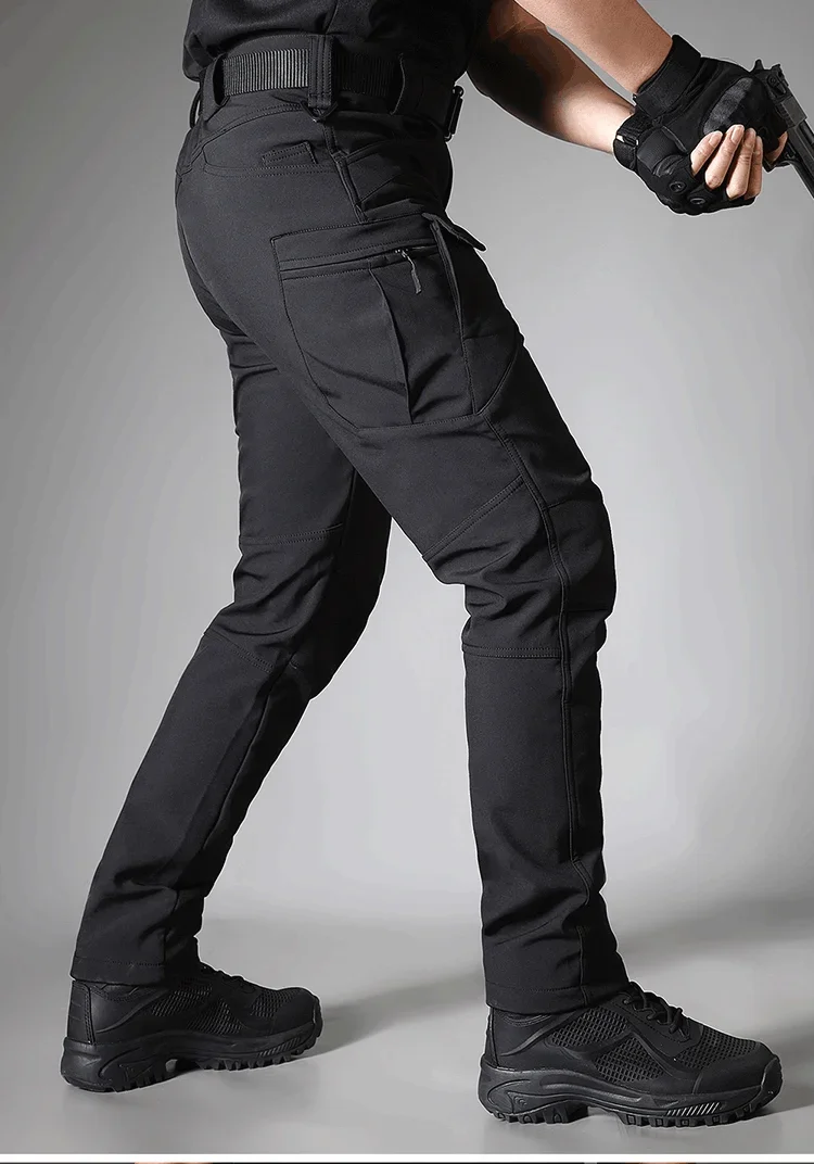 Pantalón táctico softshell de invierno para hombre con forro polar - imagen 2