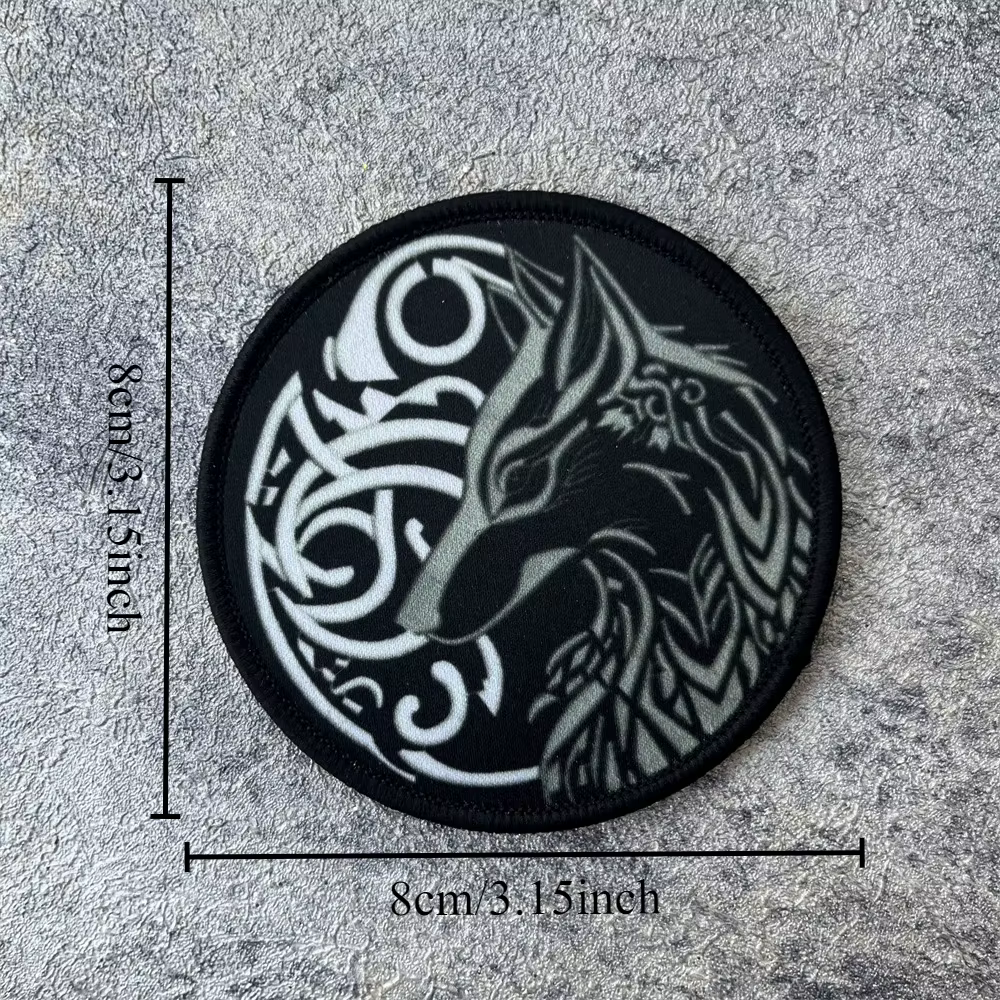 Parche táctico insignia de moral lobo velcro para ropa y mochila