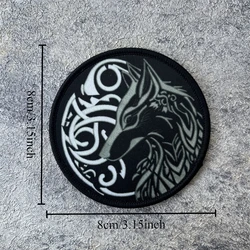 Parche táctico insignia de moral lobo velcro para ropa y mochila