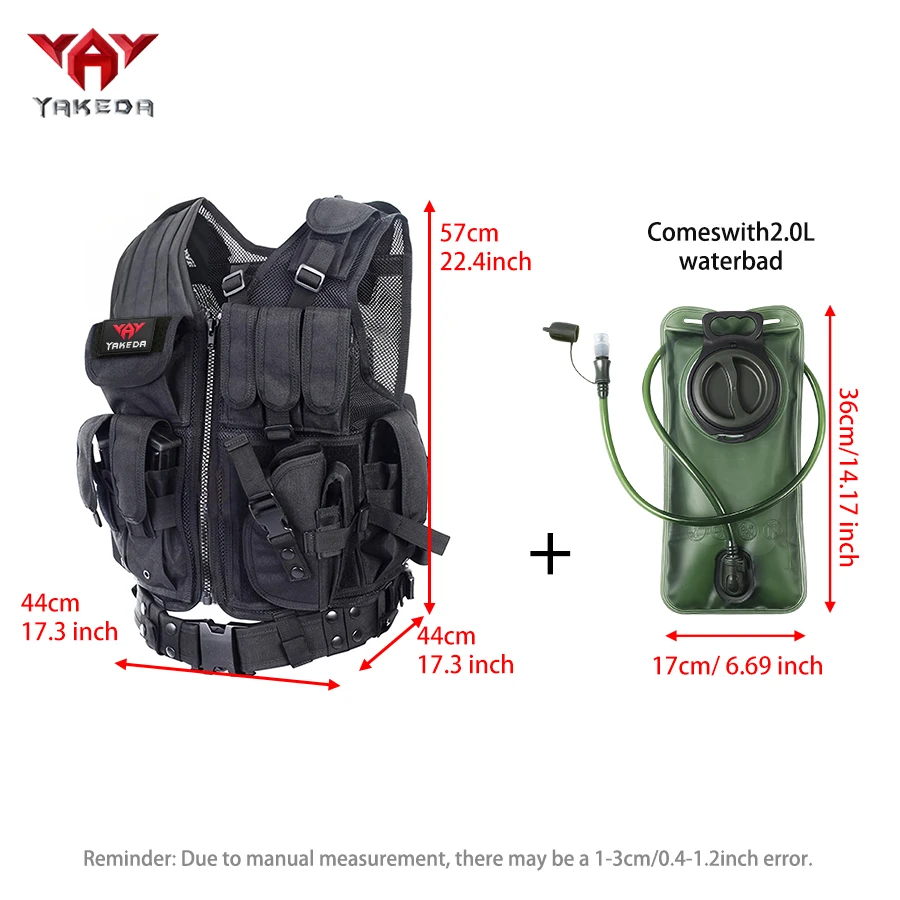 Chaleco táctico YAKEDA ajustable MOLLE con bolsa de agua - imagen 5