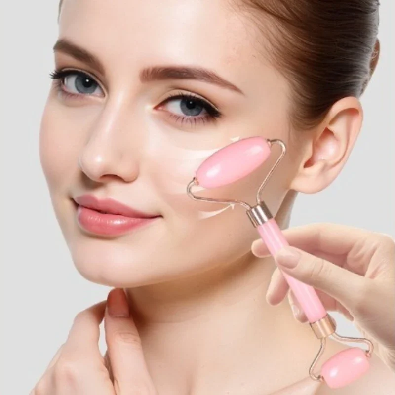 Masajeador facial doble cabezal rodillos cristal para lifting