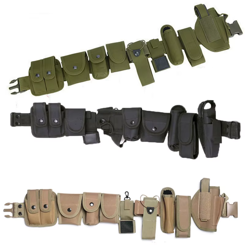 Cinturón táctico policial MOLLE con bolsas para servicio y airsoft - imagen 3