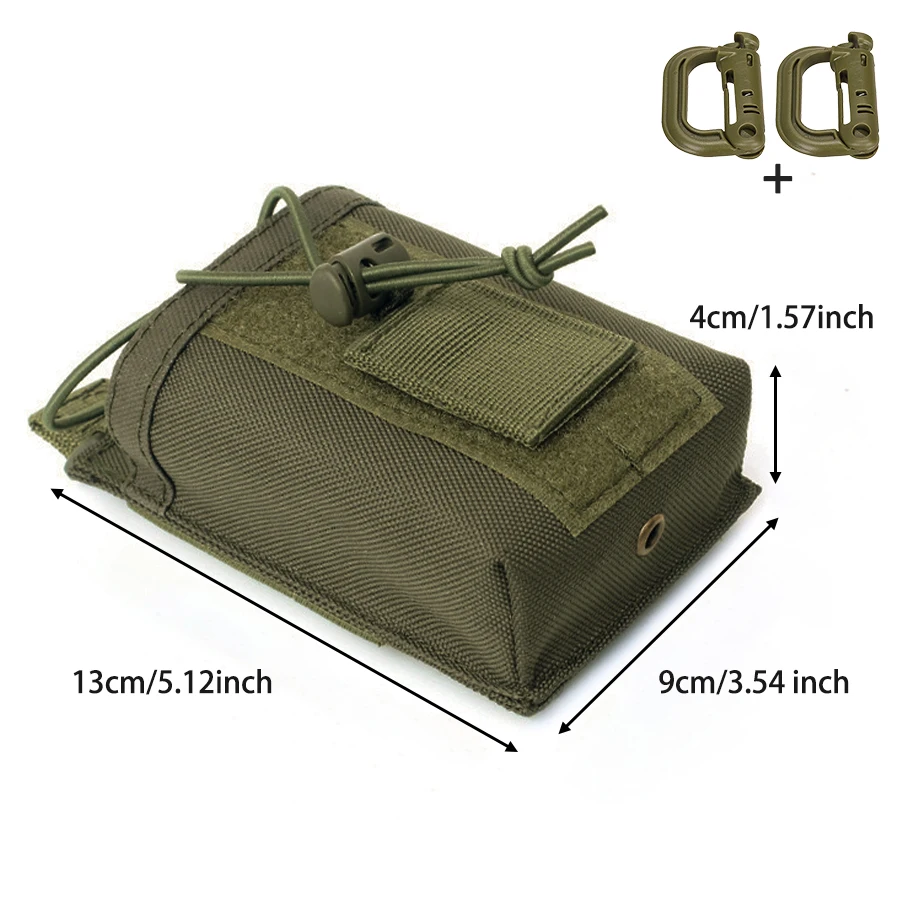 Funda walkie talkie MOLLE de nailon resistente con cordón ajustable - imagen 4