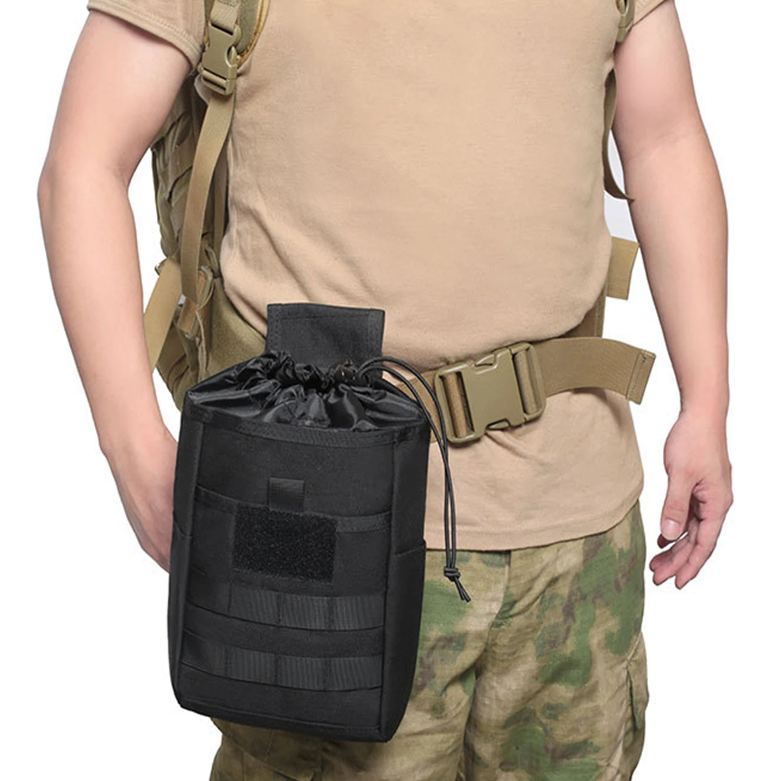 Riñonera MOLLE plegable para revistas con cordón multifunción