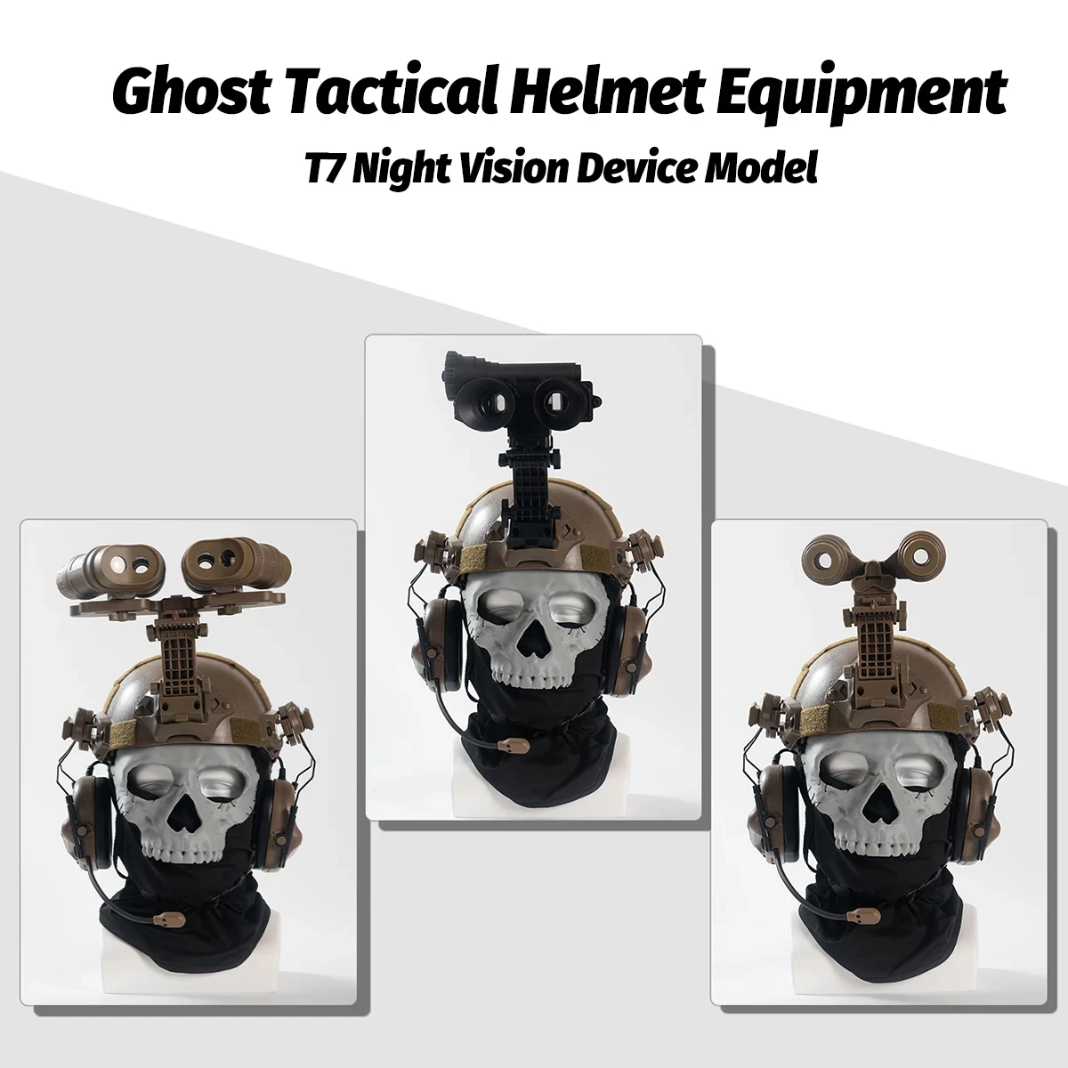 Casco táctico airsoft infantil con máscara NVG y auriculares - imagen 4