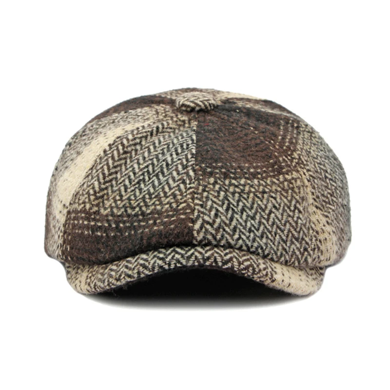 Gorra plana de espiga unisex estilo octogonal
