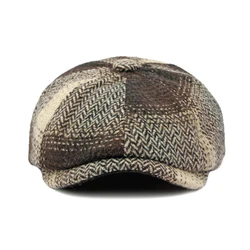 Gorra plana de espiga unisex estilo octogonal