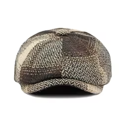 Gorra plana de espiga unisex estilo octogonal