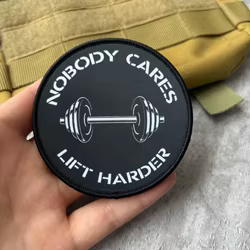 Parche táctico motivacional para gimnasio con gancho y bucle