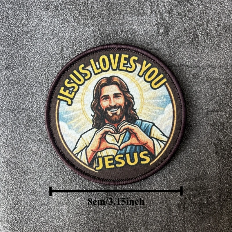 Parche táctico JESUS LOVE YOU con velcro para ropa y mochila