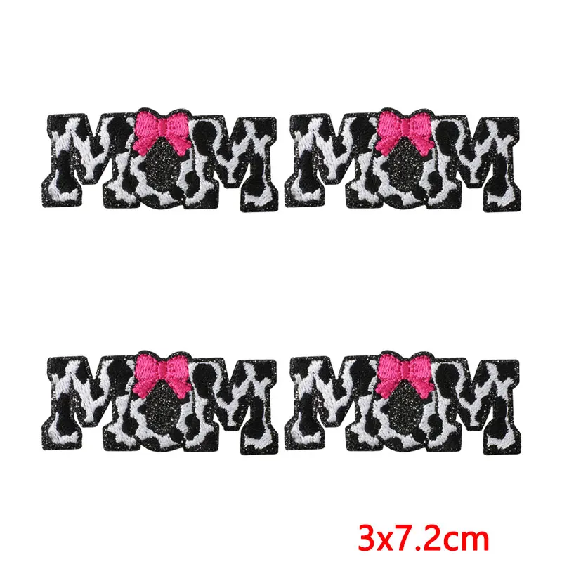 Parches bordados termoadhesivos Rojo Rosa estilo vaquero para DIY - imagen 4