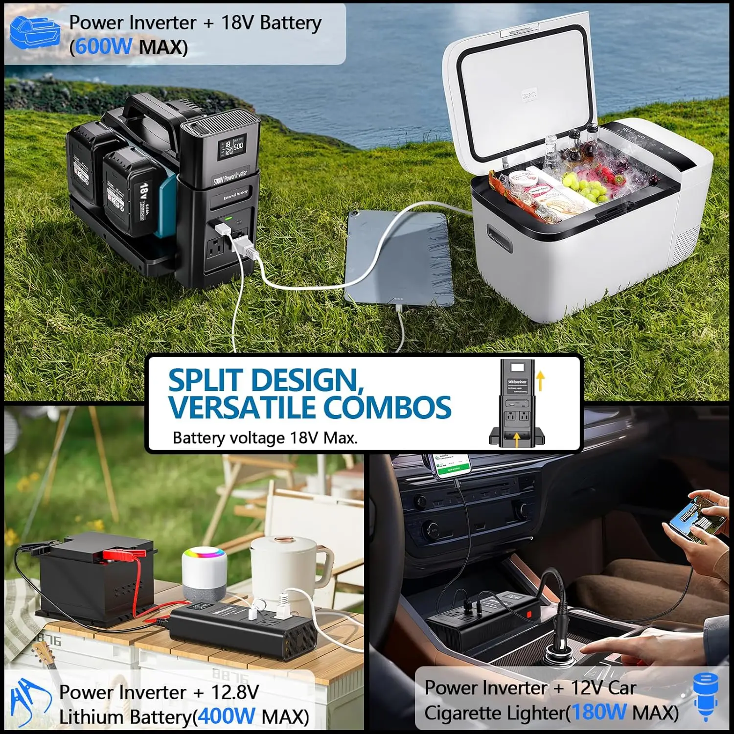 Inversor de onda sinusoidal pura Makita para batería con USB-C/USB-A - imagen 4