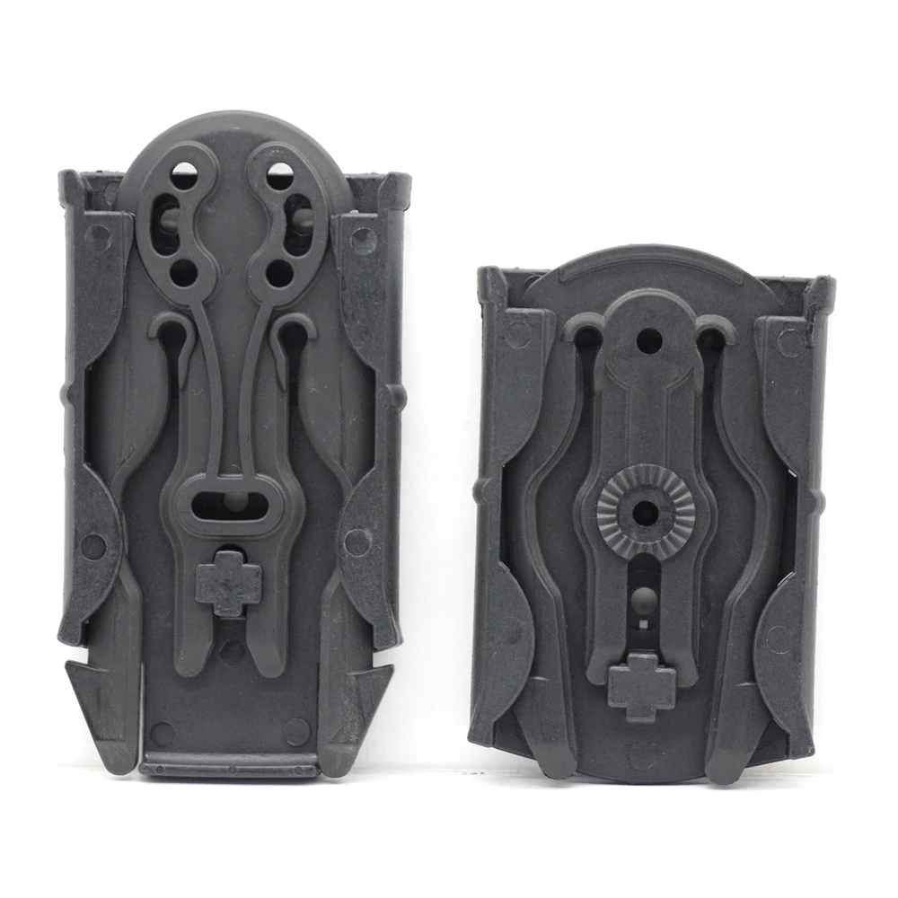 Vista frontal de la placa Molle con sistema de liberación rápida